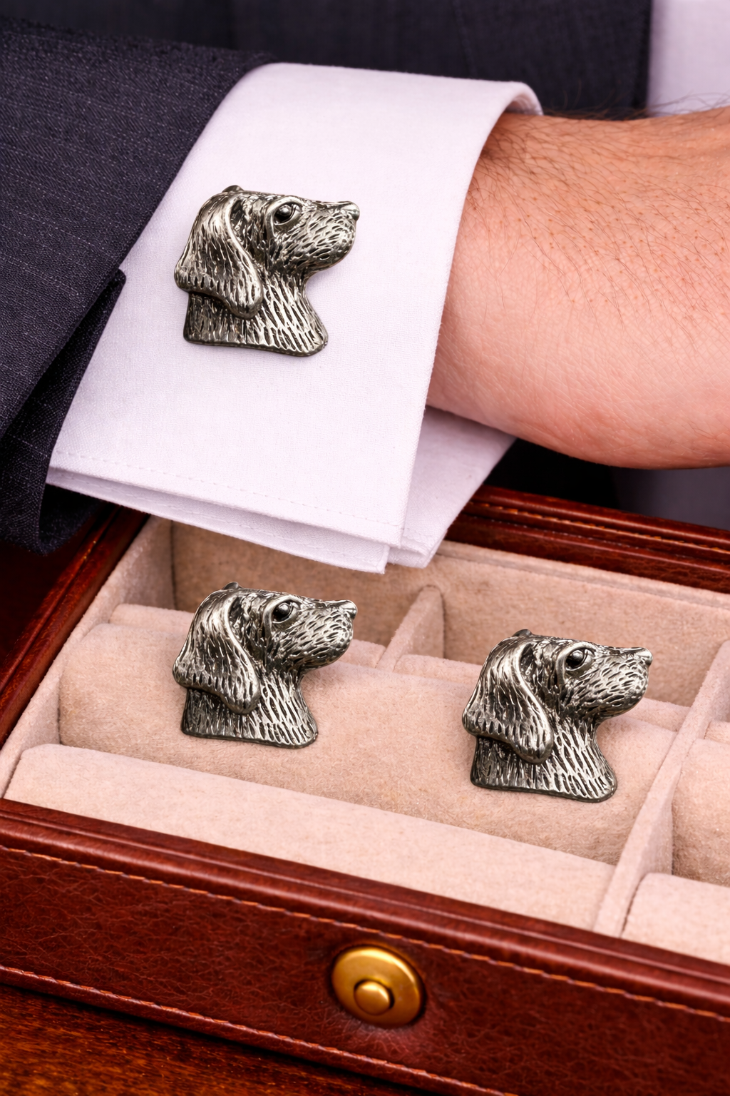 Silver Hound Cufflinks