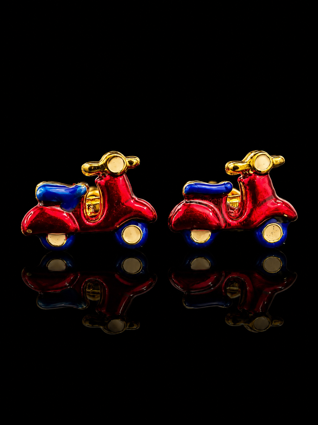 Classic Red & Blue Scooter Cufflinks