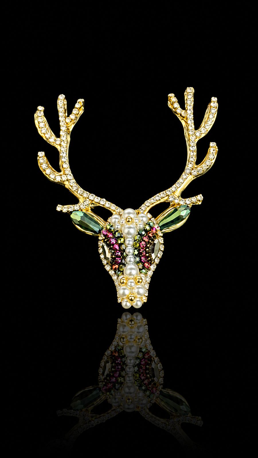 Imperial Stag Crest Brooch