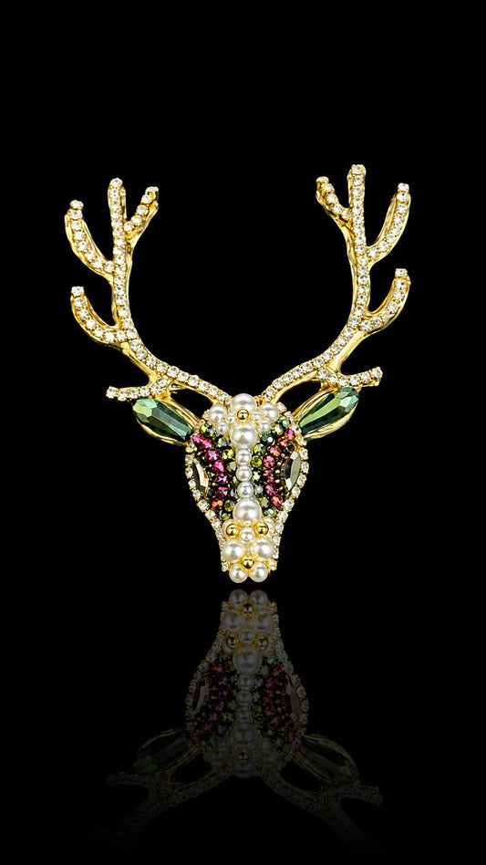 Imperial Stag Crest Brooch