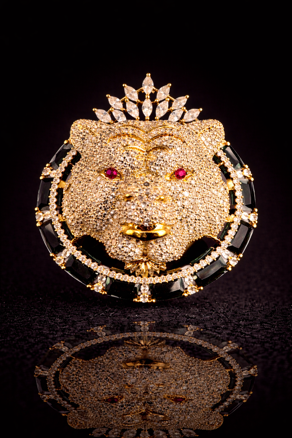 Royal Tiger Crest Magnet Brooch