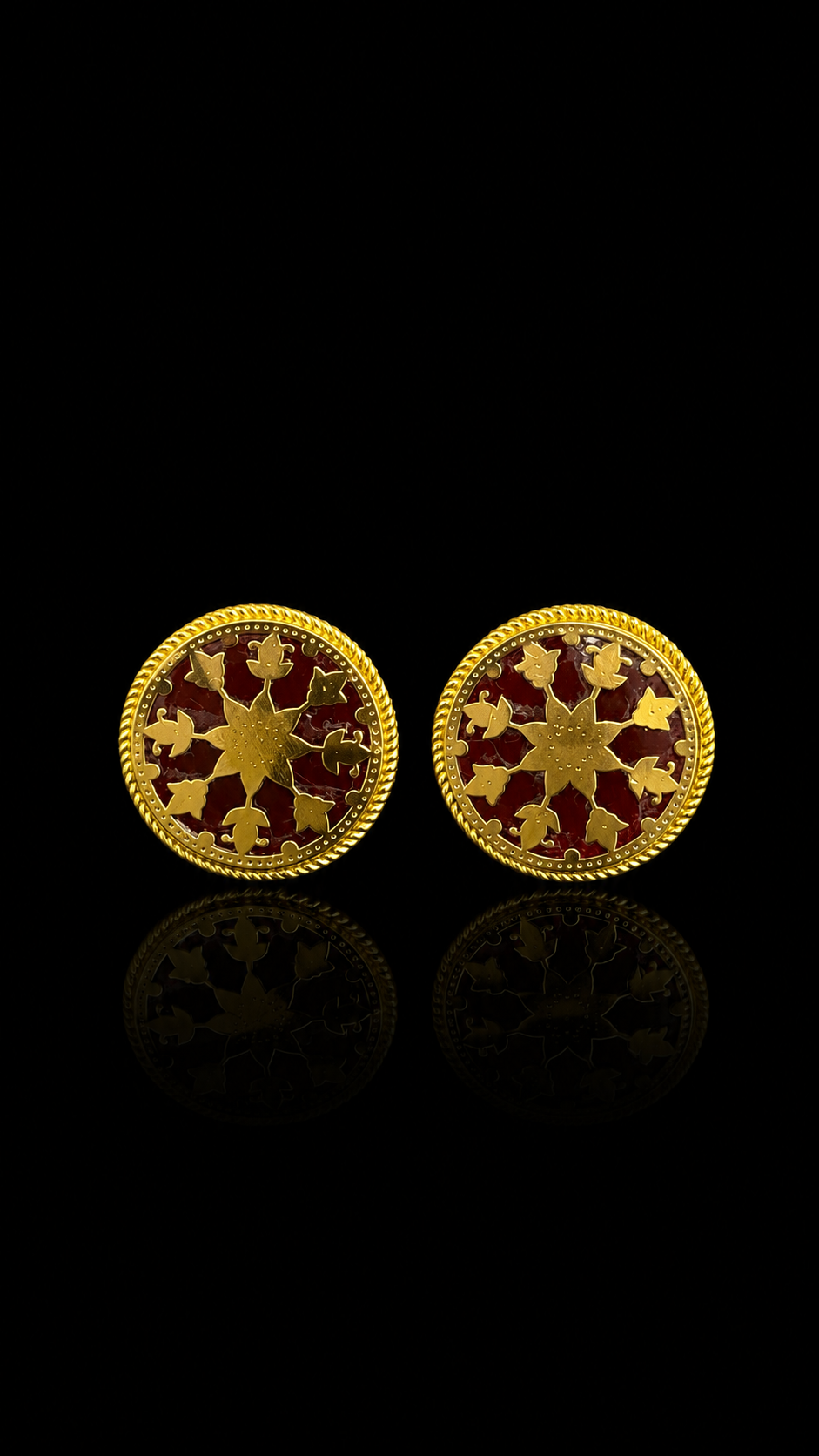 Floral Radiance Thewa Art Cufflinks