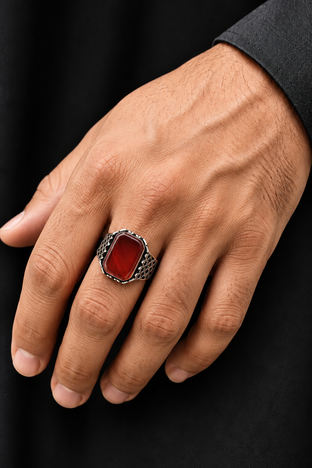 Crimson Silver Ring