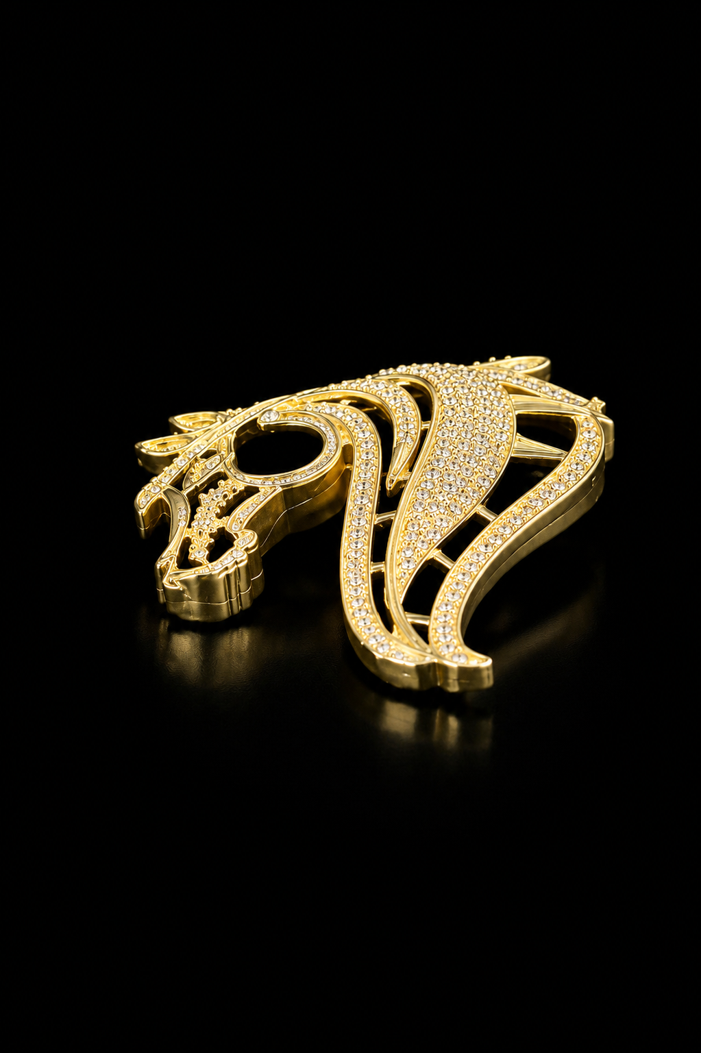 Regal Stallion Brass Brooch