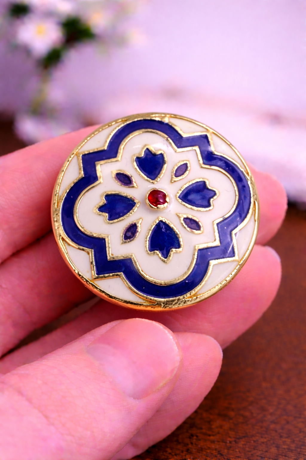 Royal Meenakari Stripe Bandhgala Button