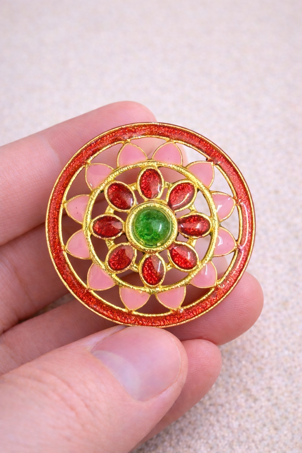 Mint Blossom Crystal Bandhgala Button