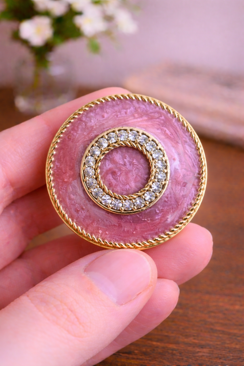 Royal Blush Zircon Bandhgala Button
