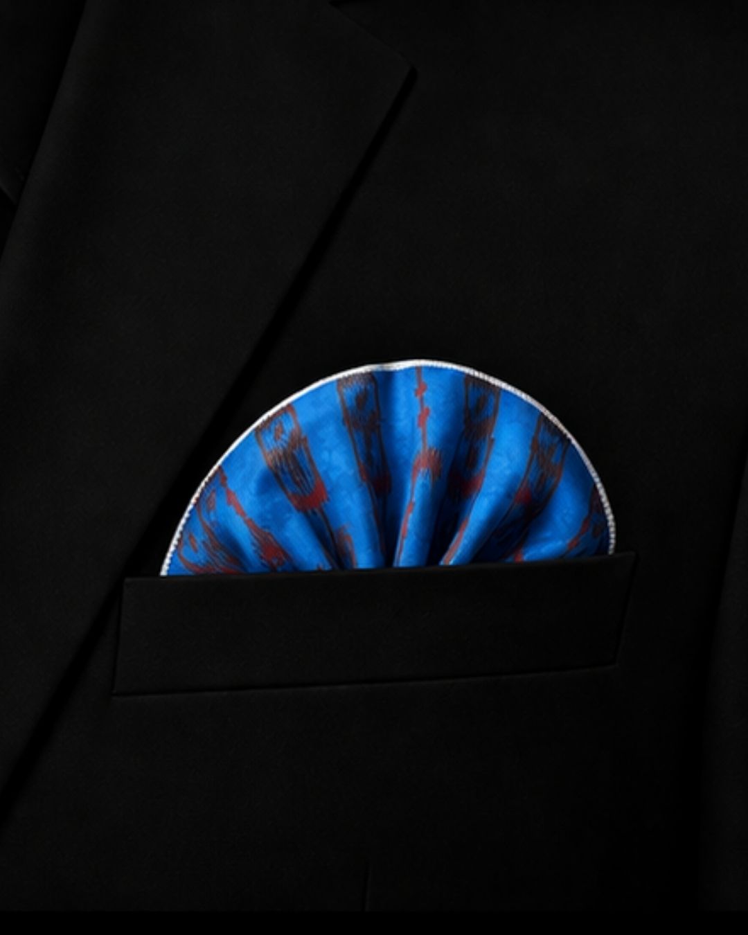 Royal Azure Motif Silk Pocket Square