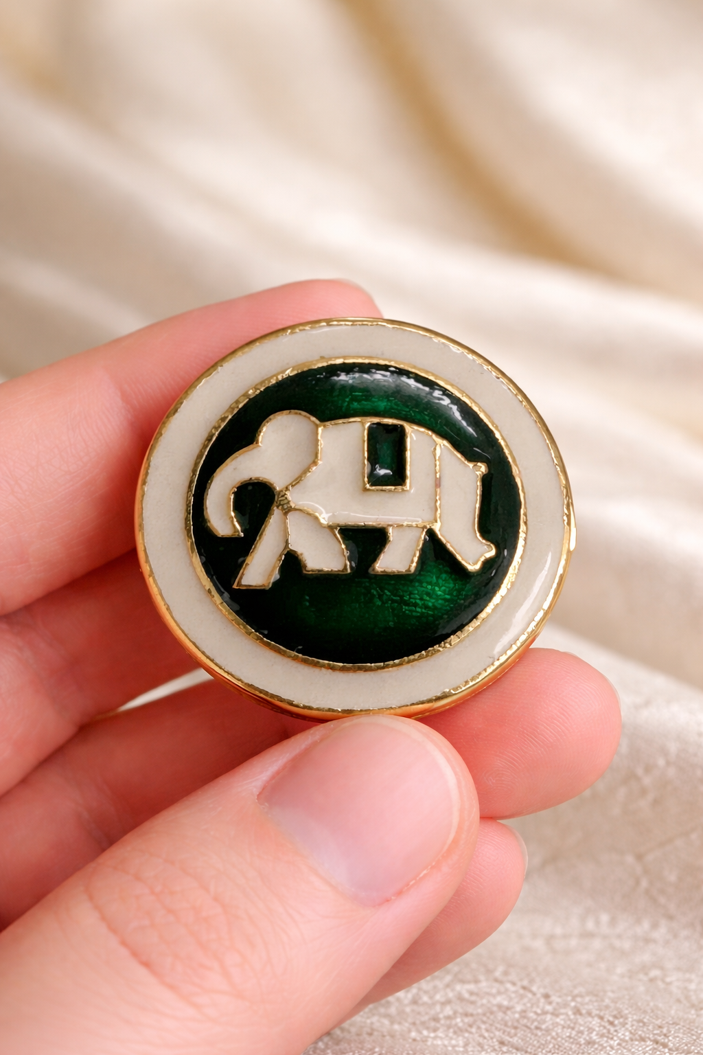 Royal Elephant Crest Bandhgala Button