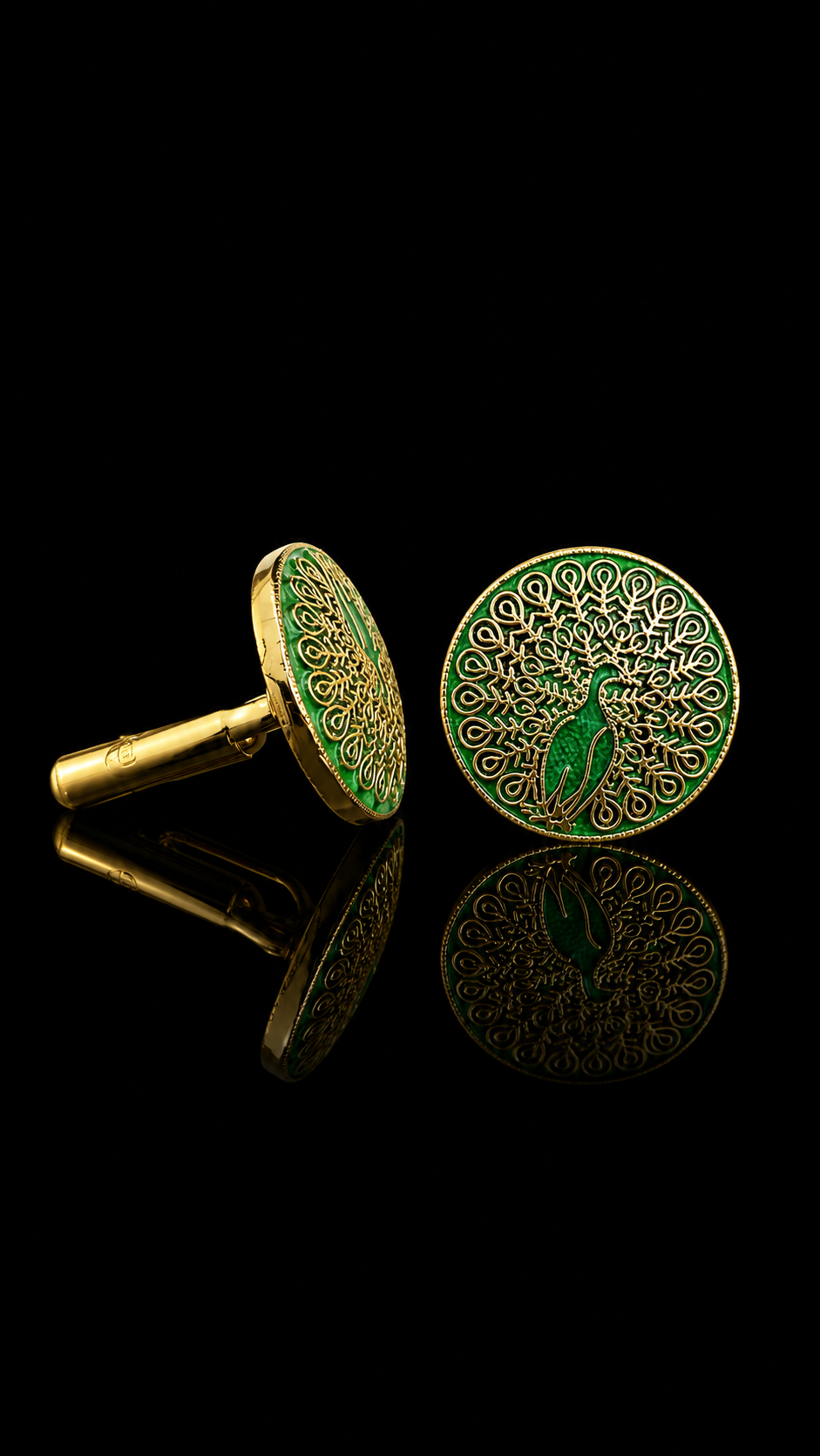 Royal Peacock Gold Cufflinks