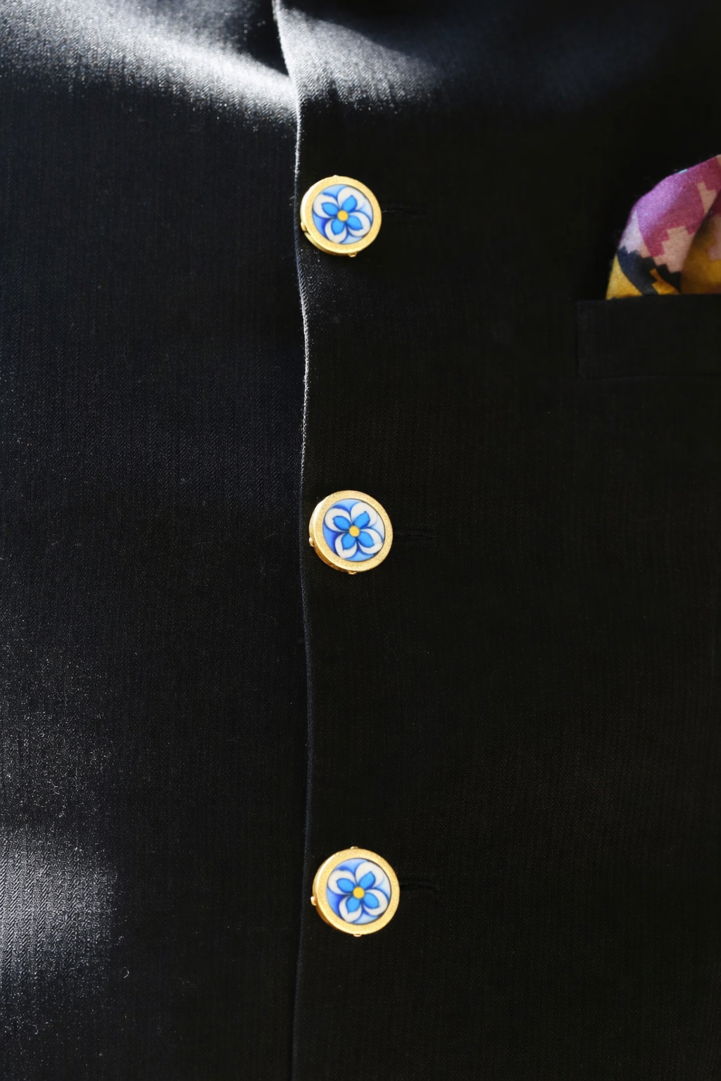 Neel Kamal Blue Pottery Bandhgala Button