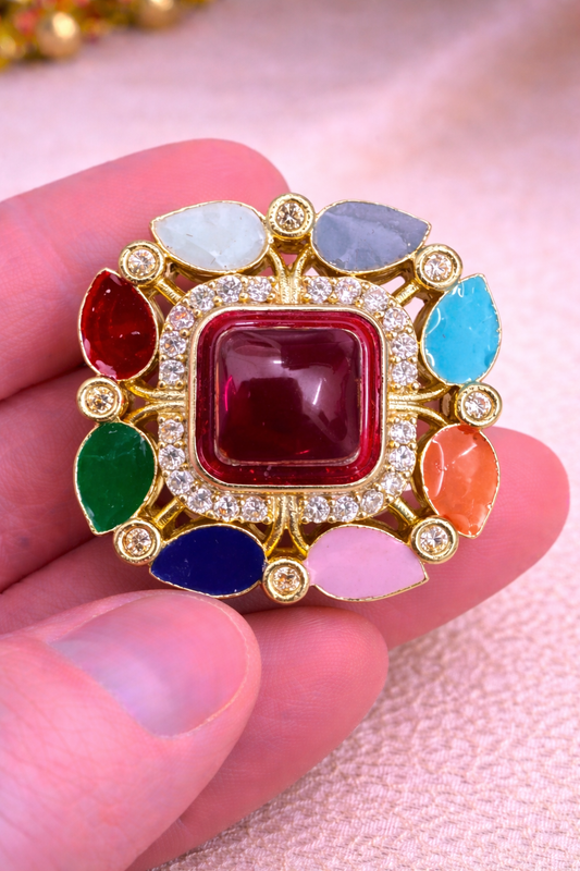 Rajwada Navratna Square Bandhgala Button