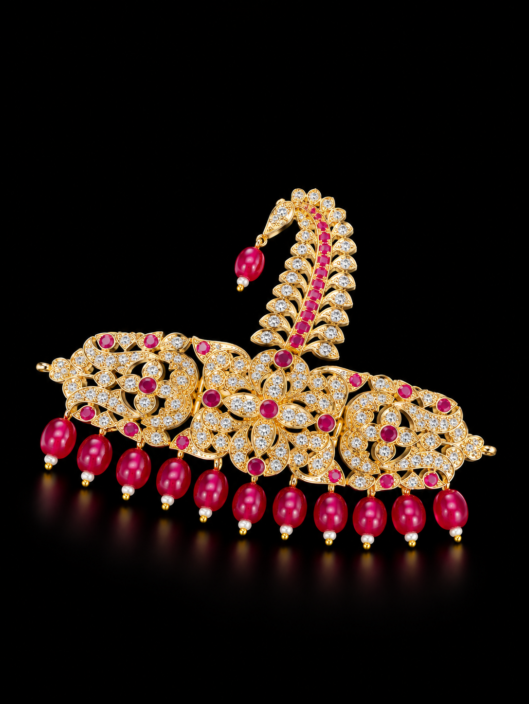 Royal Ruby Paisley Kalgi Sarpech