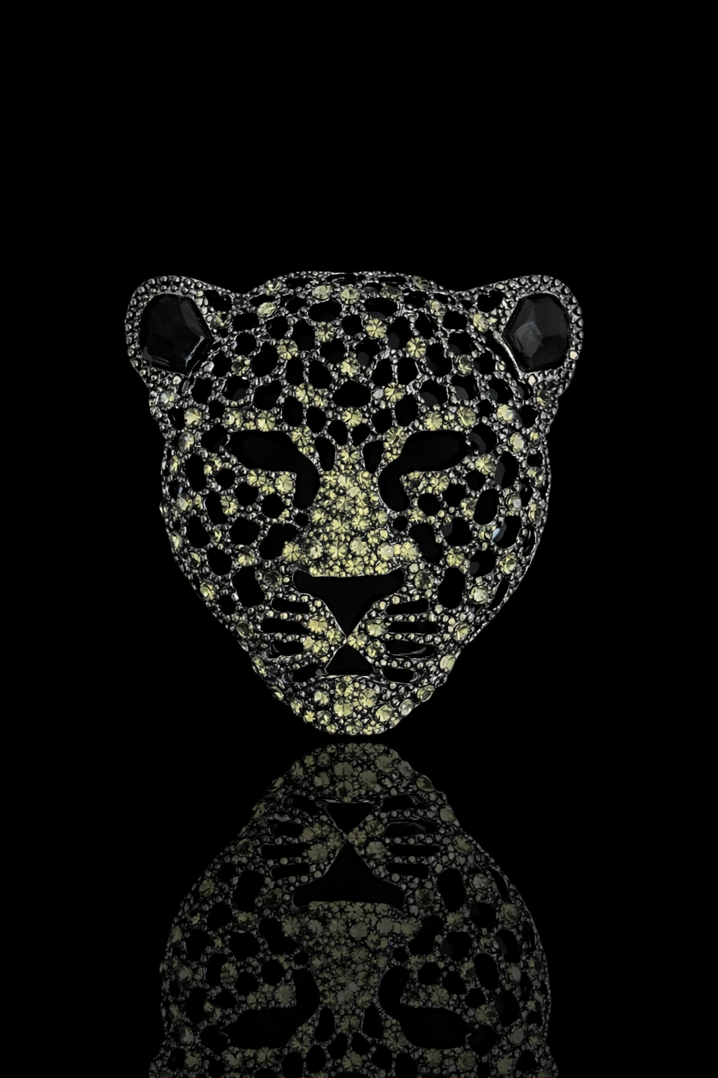 Regal Leopard Crystal Brooch