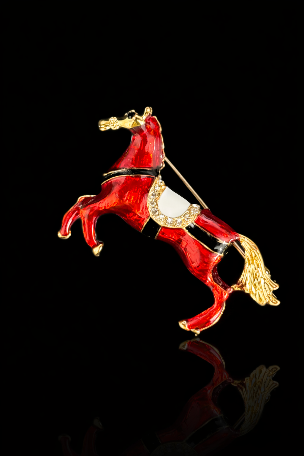 Crimson Stallion Brooch