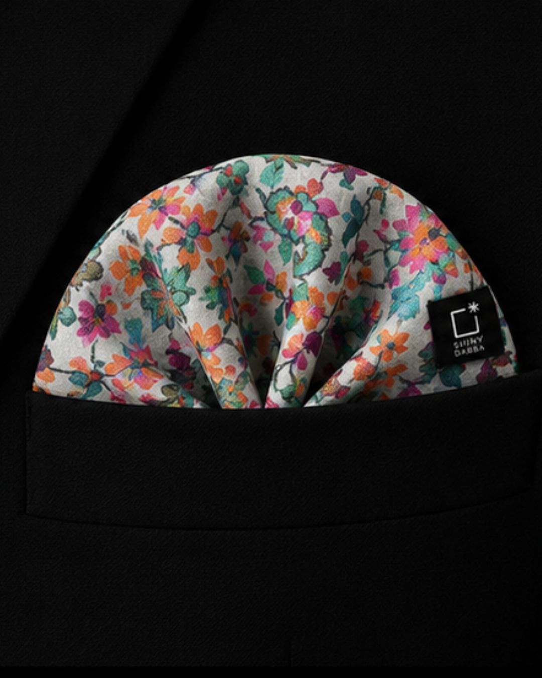 Vibrant Bloom Pashmina Kani Pocket Square