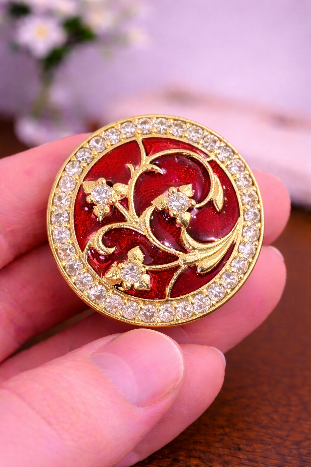 Crimson Vine Royale Bandhgala Button