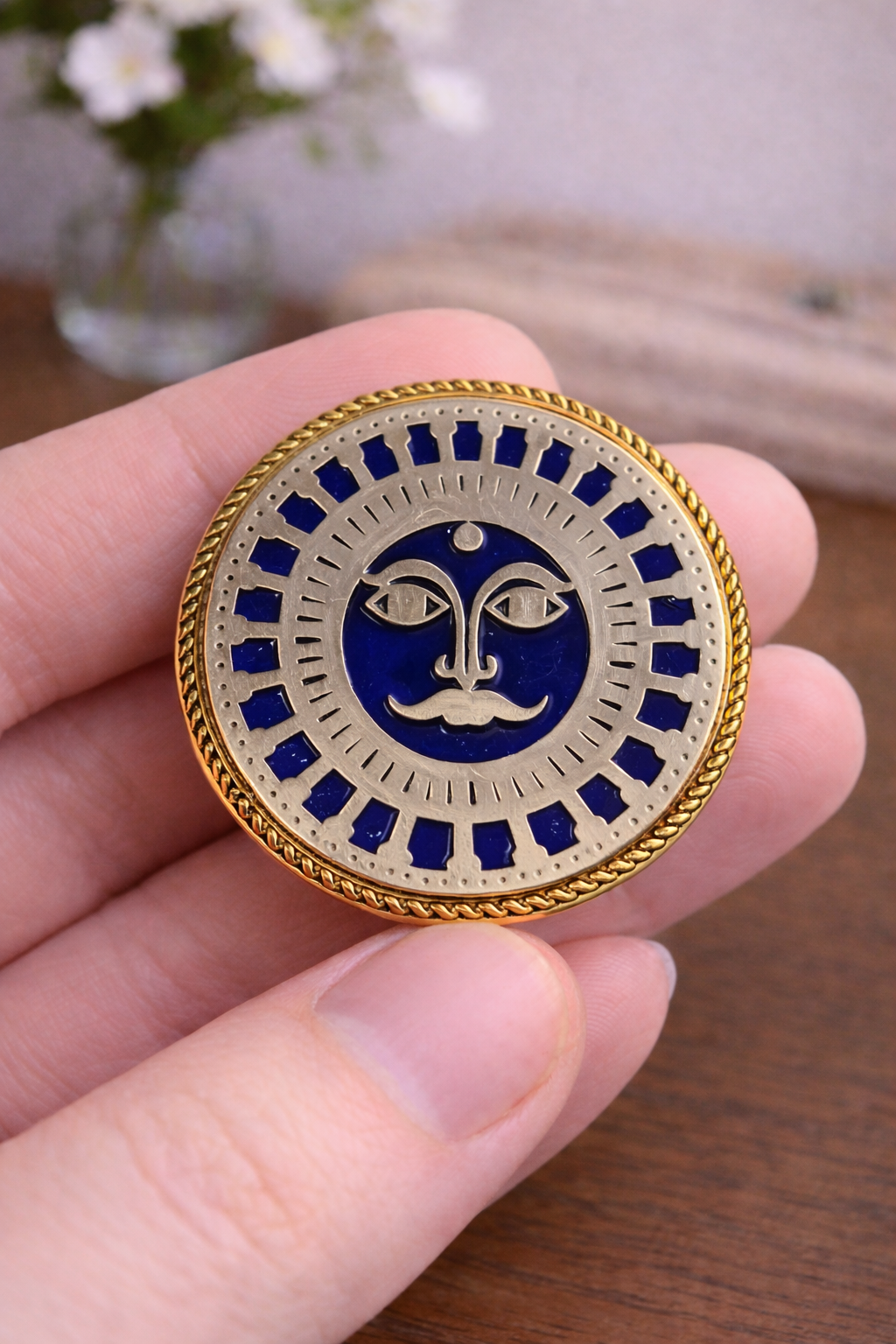 Surya Raj – Brass Tewa Art Bandhgala Button