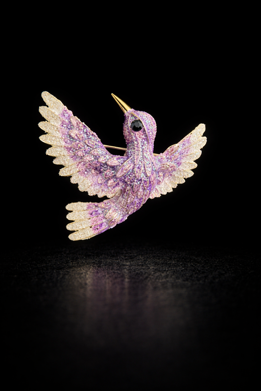 Iridescent Hummingbird Brooch