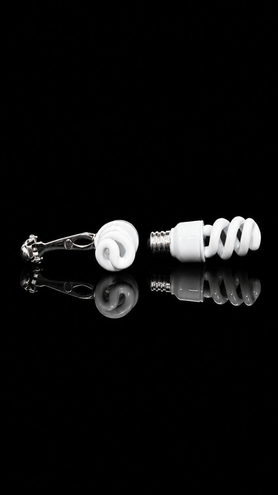 Spiral CFL Bulb Novelty Cufflinks