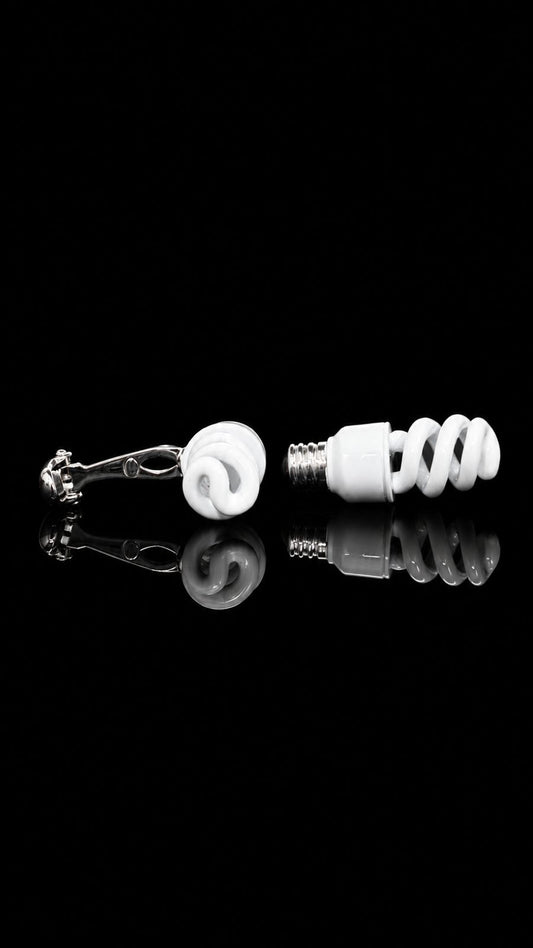 Spiral CFL Bulb Novelty Cufflinks
