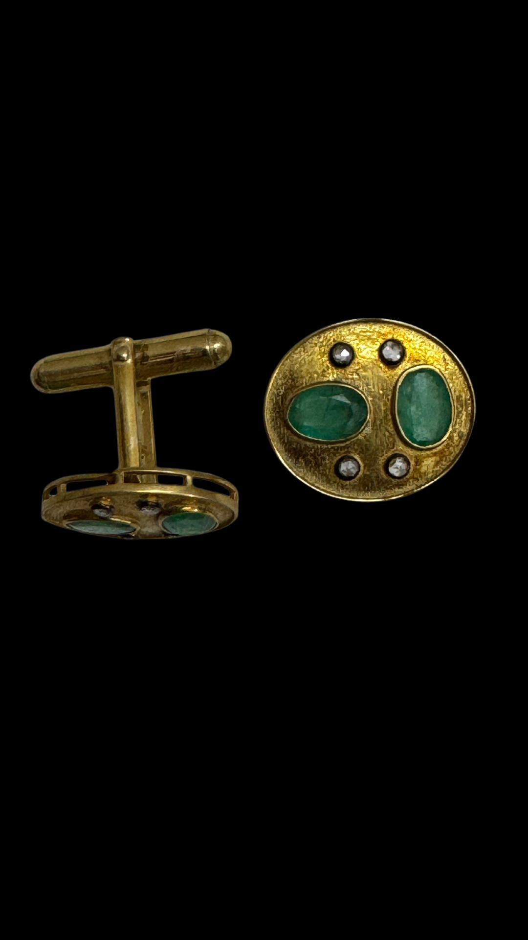 Dual Oval Emerald & Sapphire Cufflinks