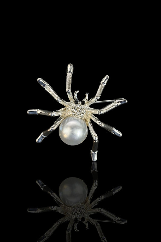 Pearl Web Spider Brooch