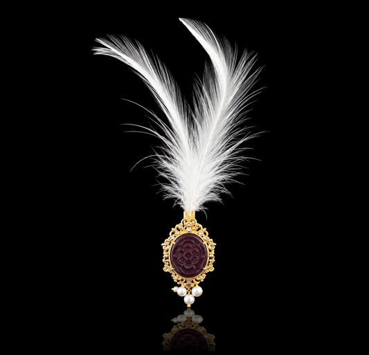 Royal Maroon Carved Kalingi Sarpech
