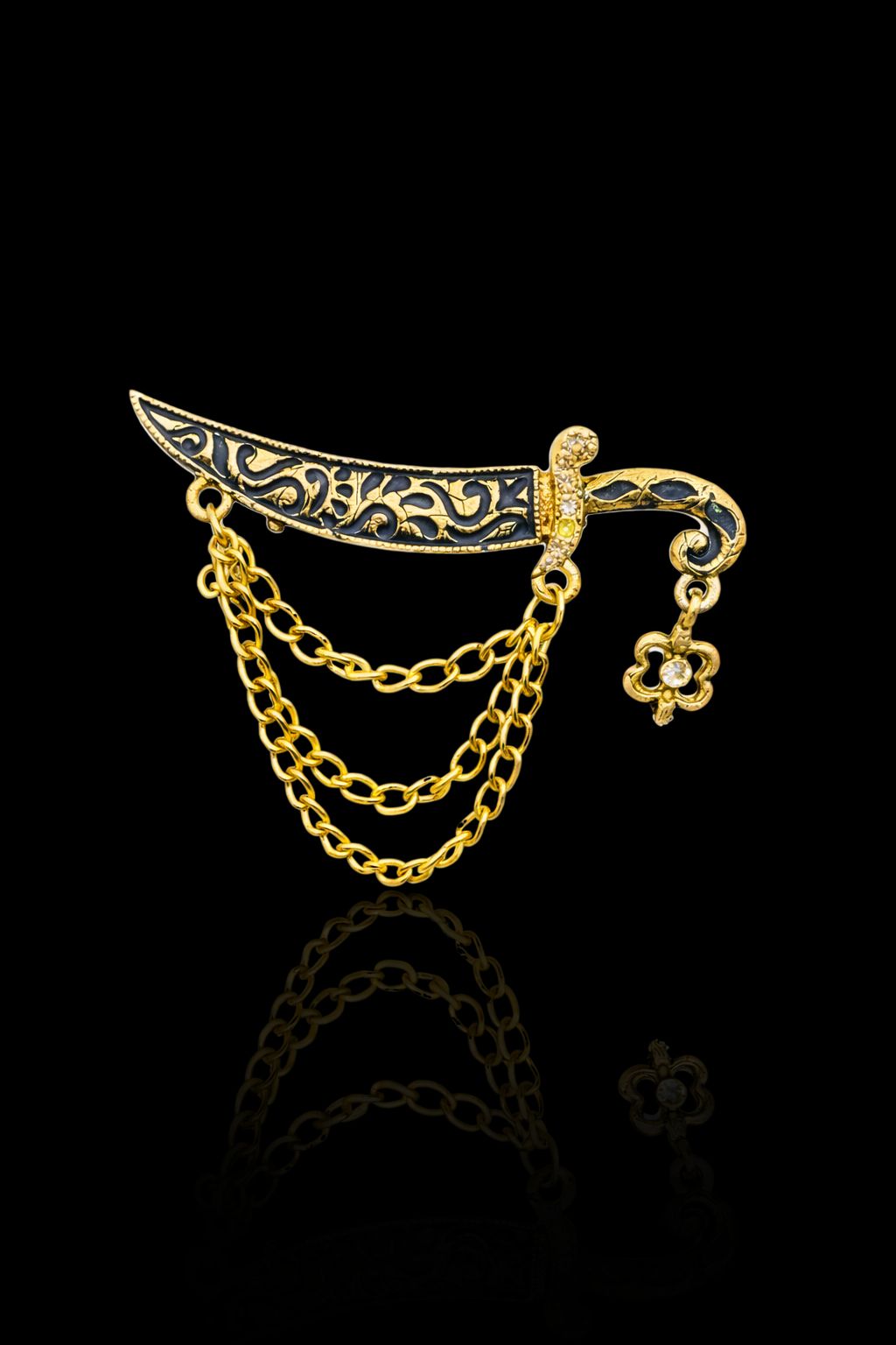 Royal Dagger Chain Brooch
