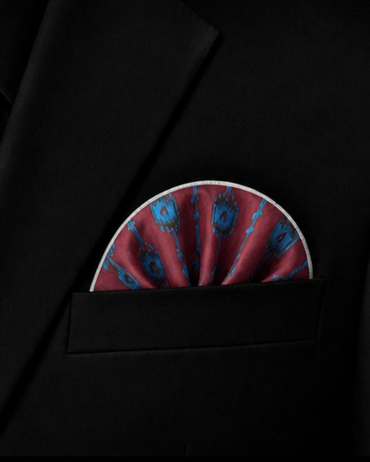 Regal Motif Silk Pocket Square