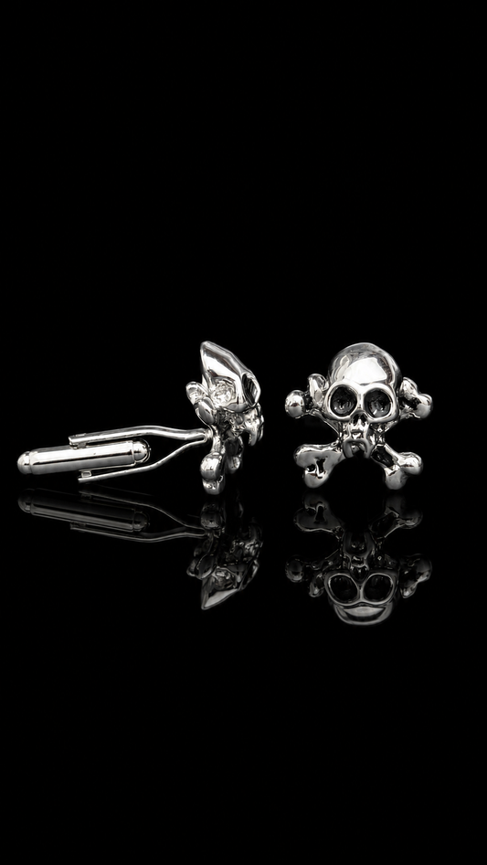 Rebel Skull Silver Cufflinks
