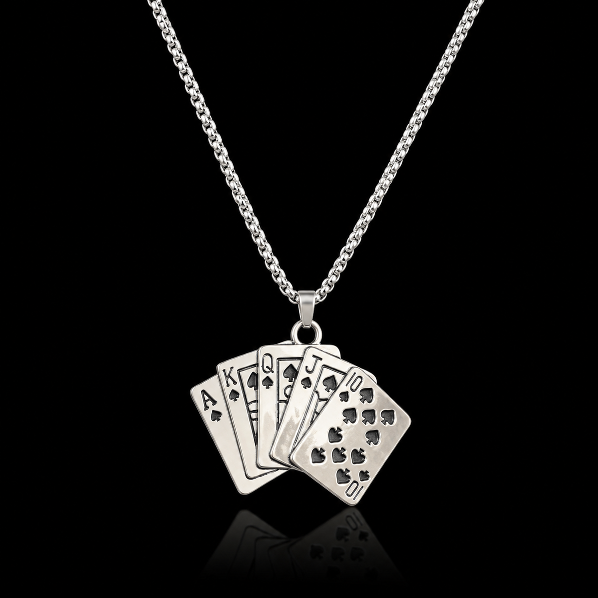 Royal Playing Cards Pendant Chain