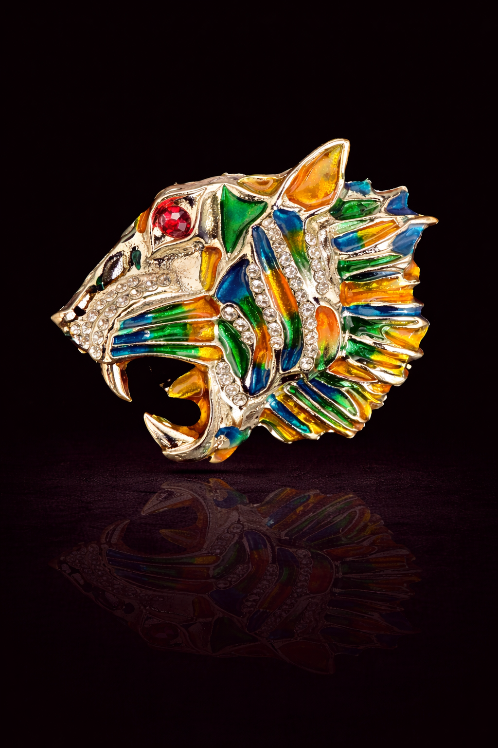 Prism Roar Tiger Brooch