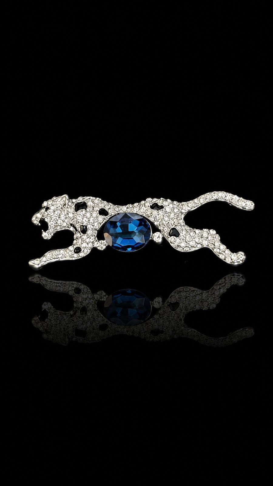 Sapphire Sprint Panther Brooch