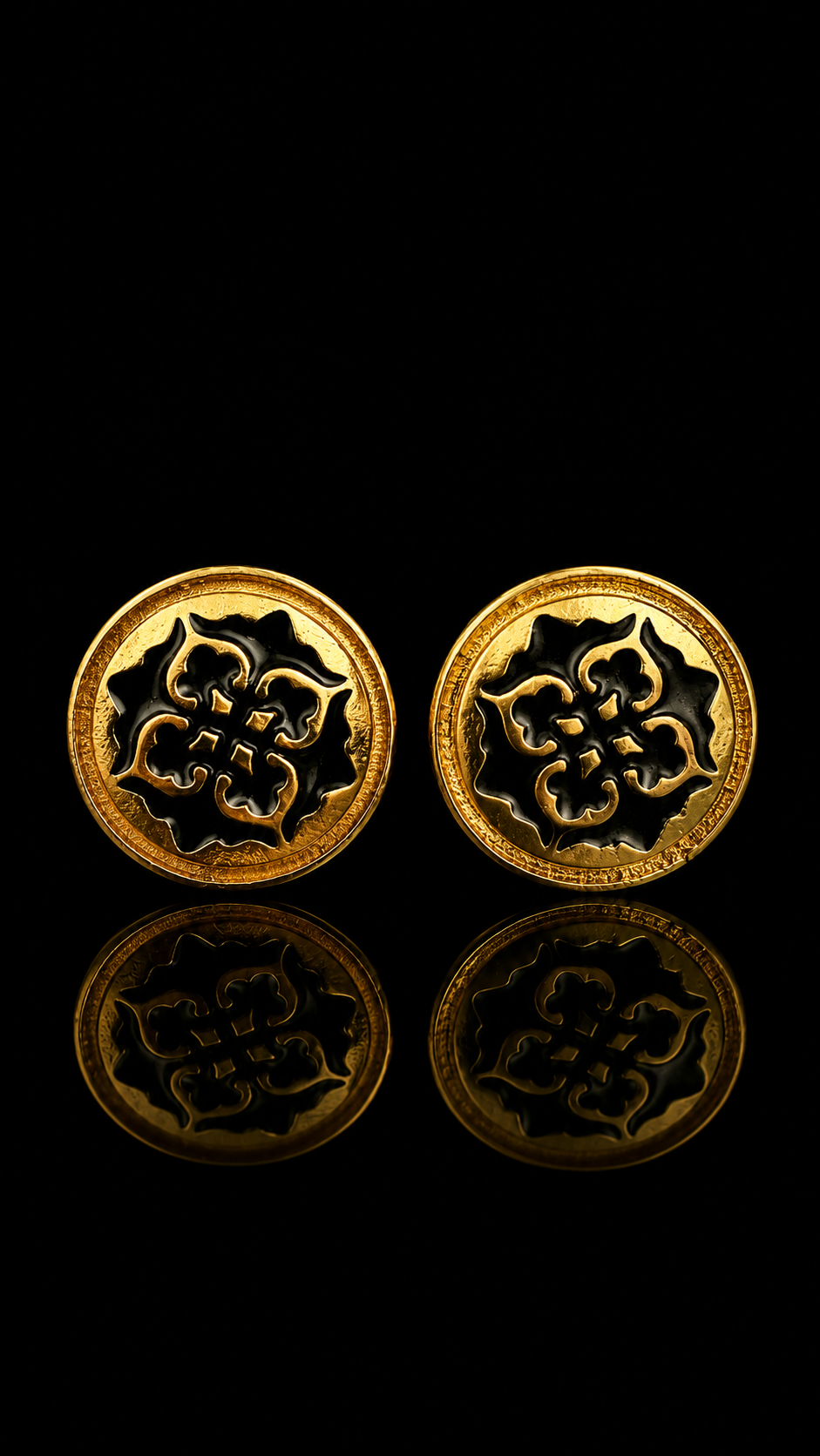 Royal Black Enamel Cufflinks