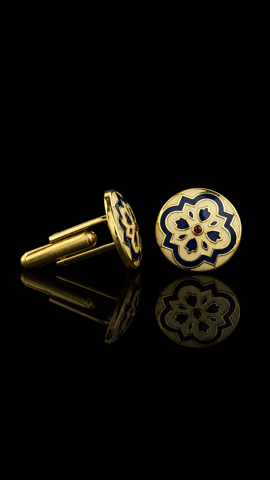 Azure Royale Floral Cufflinks
