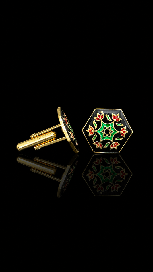 Jaipur Jali Enamel Cufflinks
