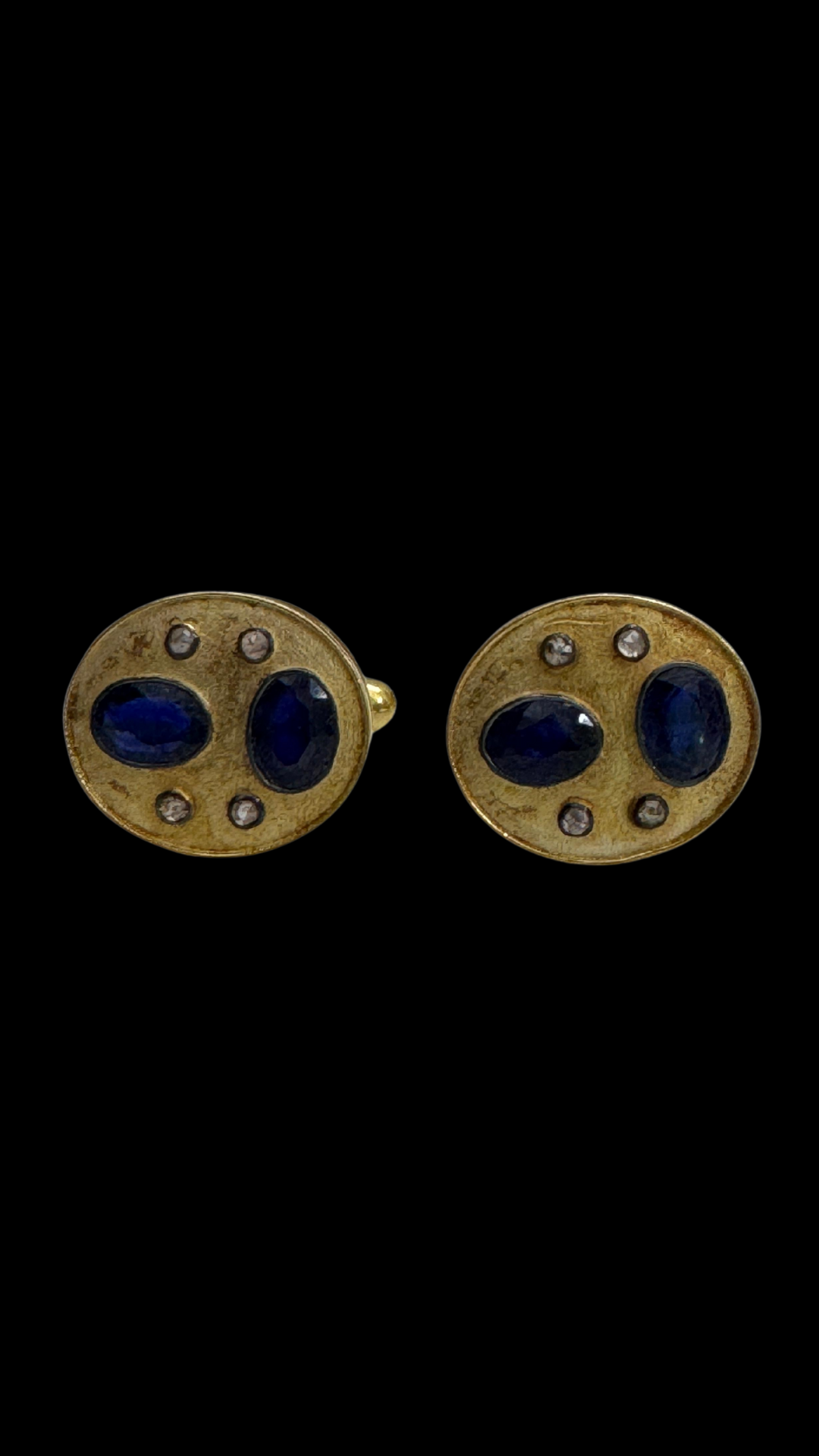 Dual Oval Emerald & Sapphire Cufflinks