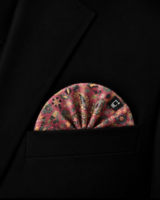 Heritage Blossom Pashmina Kani Pocket Square