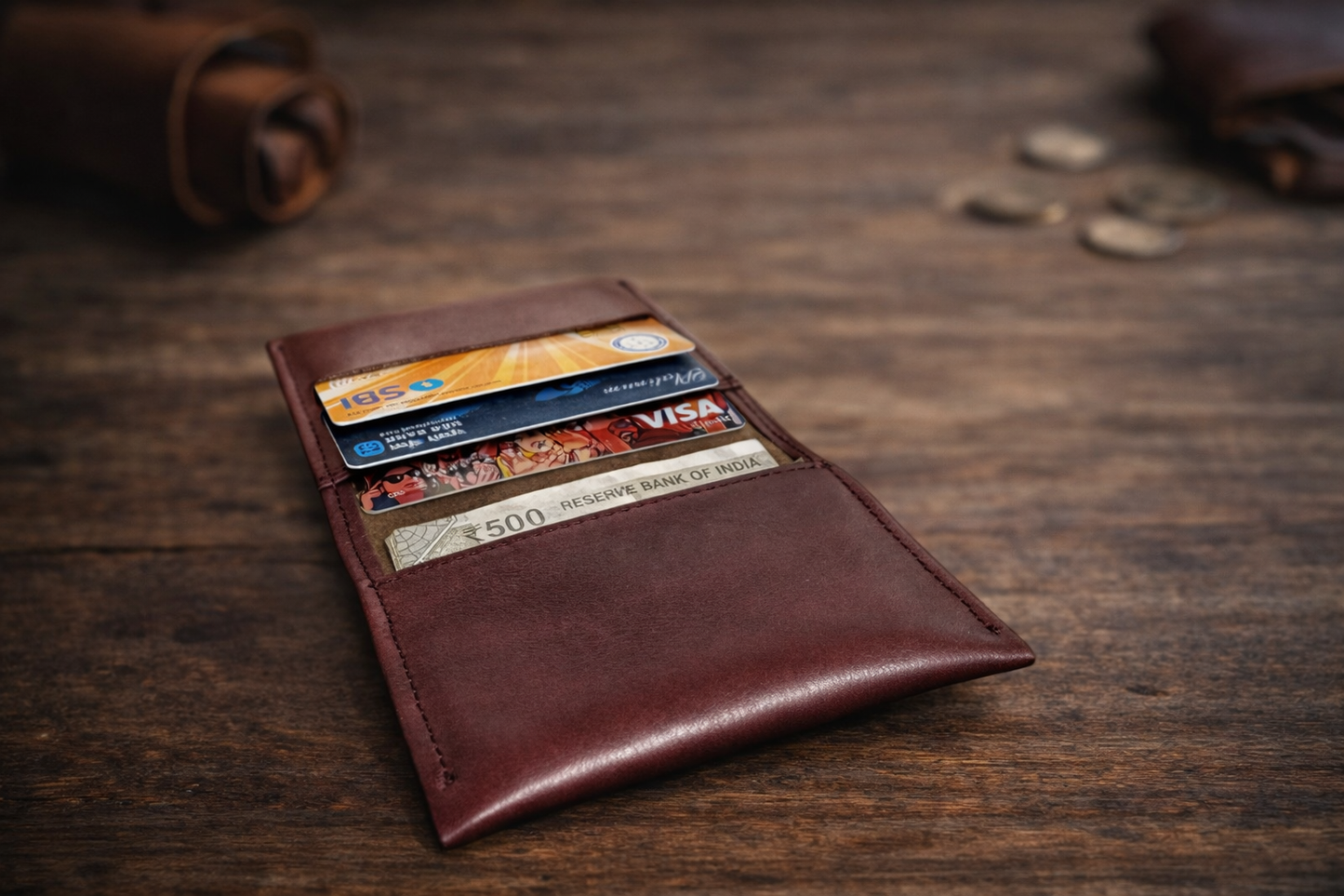 Slim Classic Vegan Leather Card & Cash Wallet