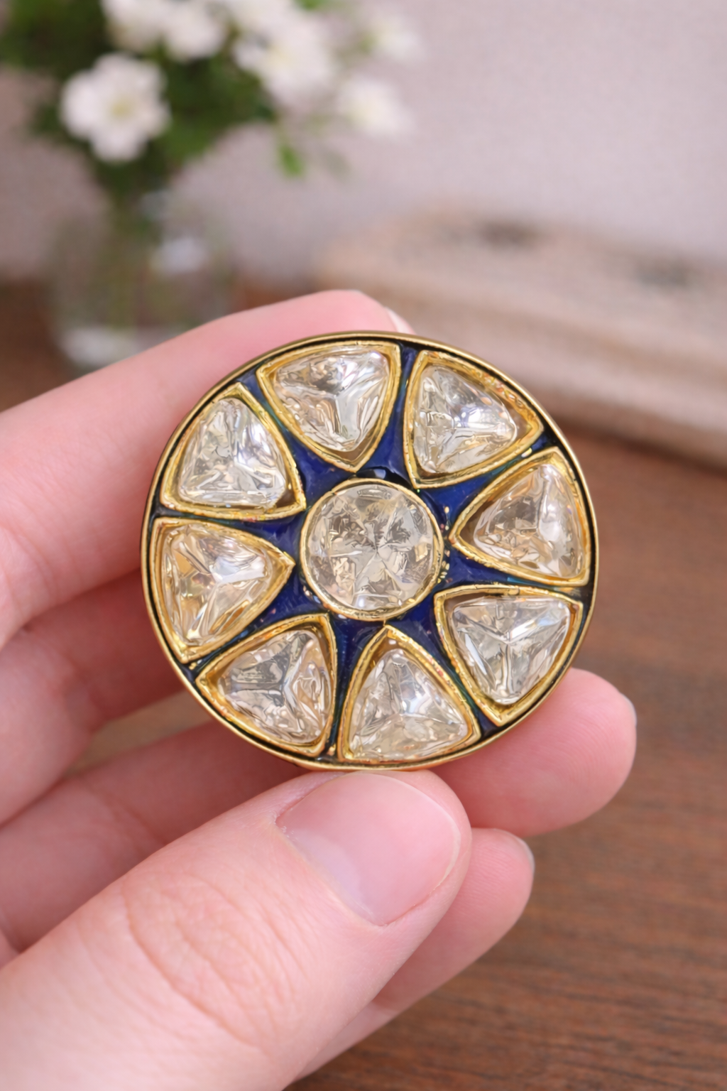 Royal Kundan Halo Bandhgala Button