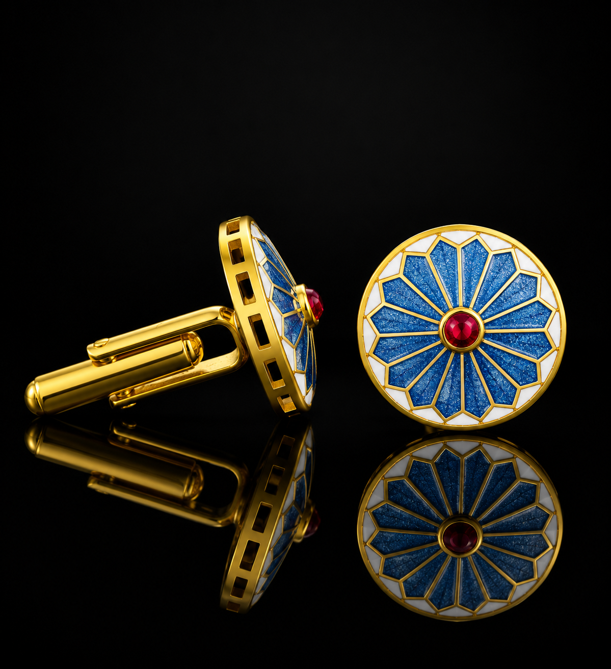 Royal Sapphire Rosette Cufflinks