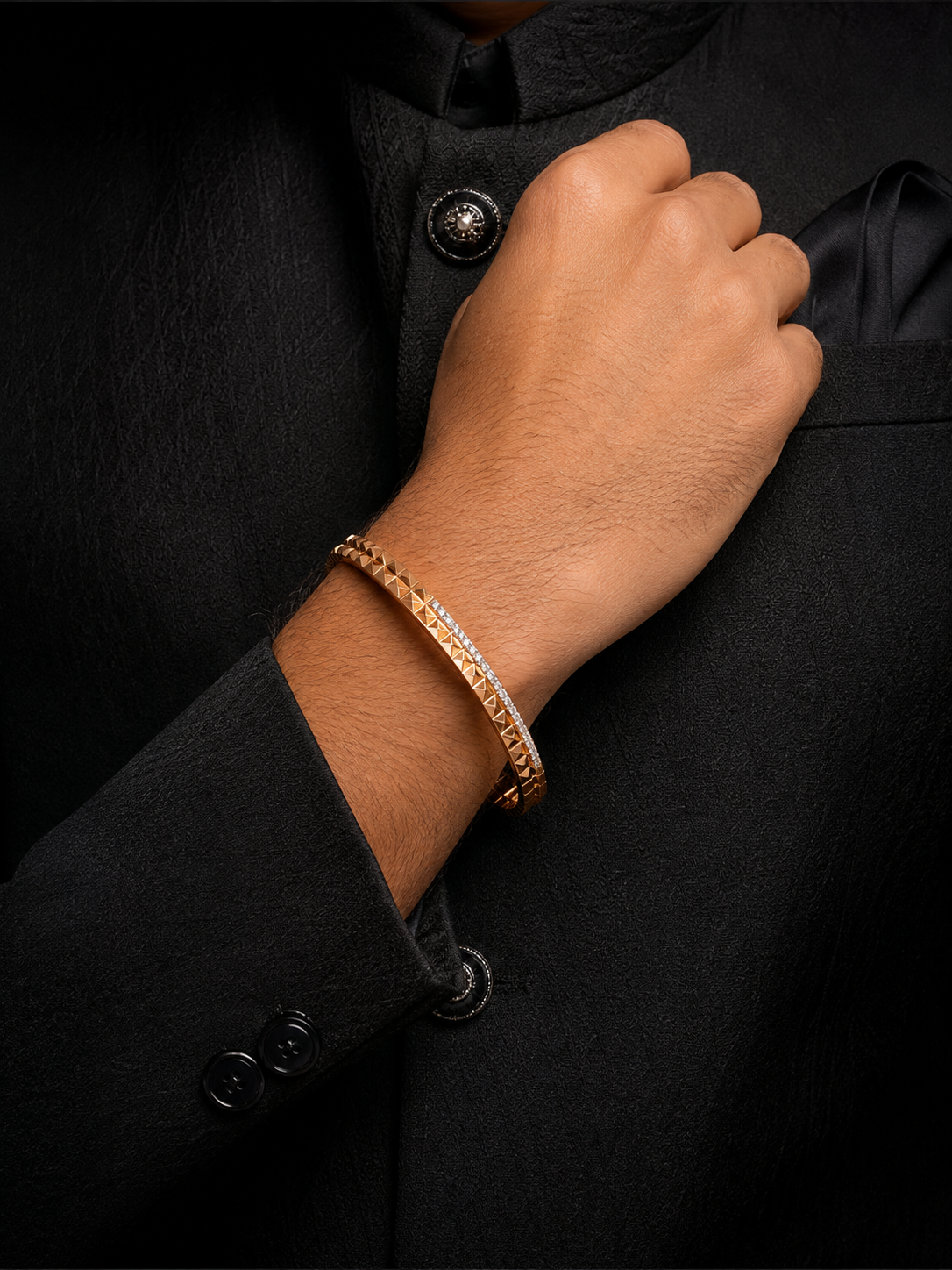 Auric Prism Textured Silver kada