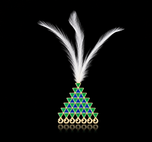 Royal Triangular Enamel Feather Kalingi Sarpech
