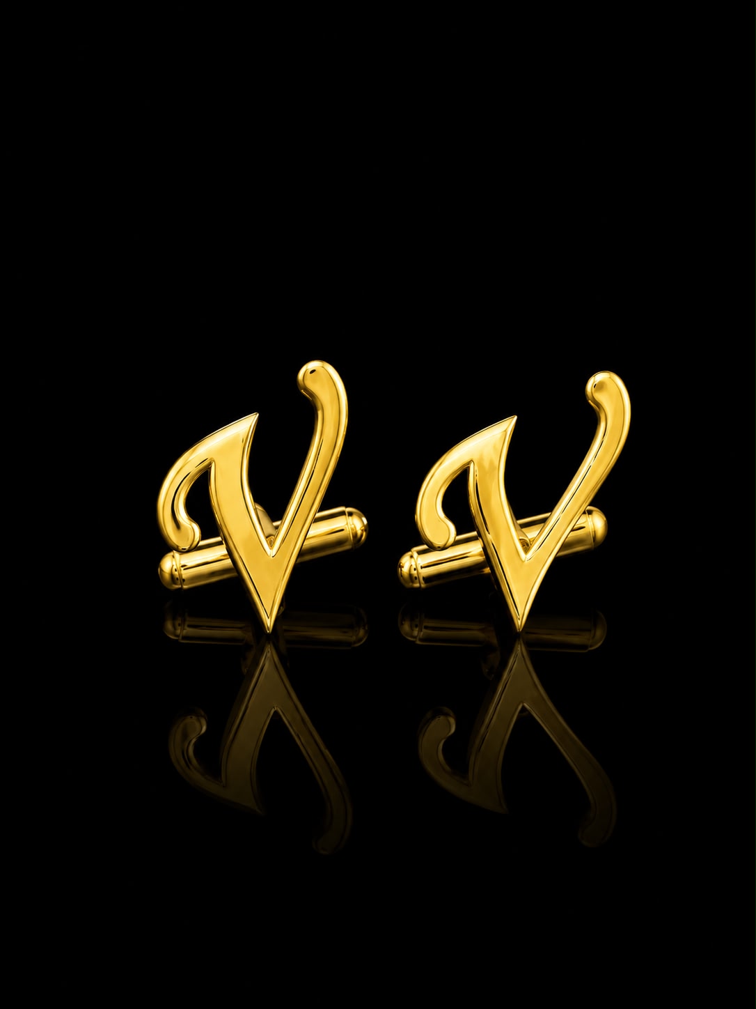 Rajputana Initial "V" Gold Cufflinks