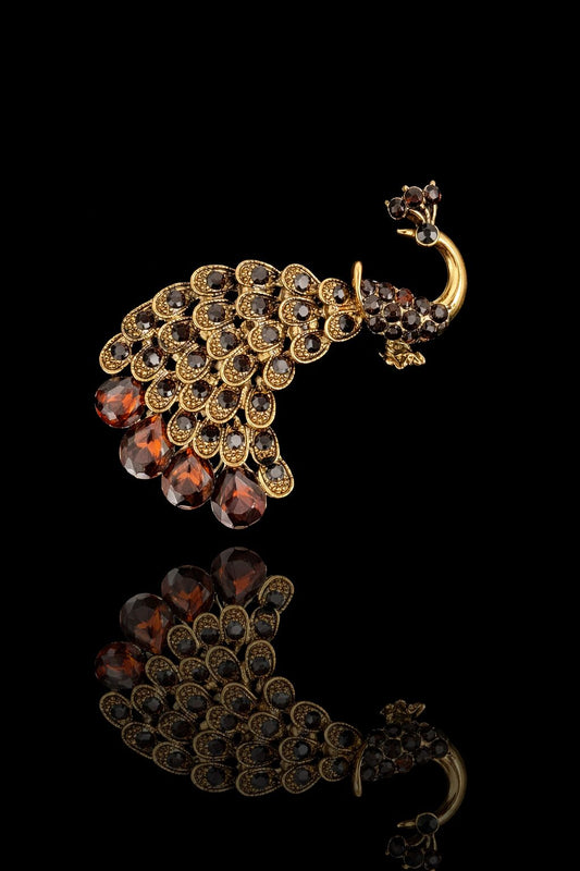 Royal Plume Peacock Brooch