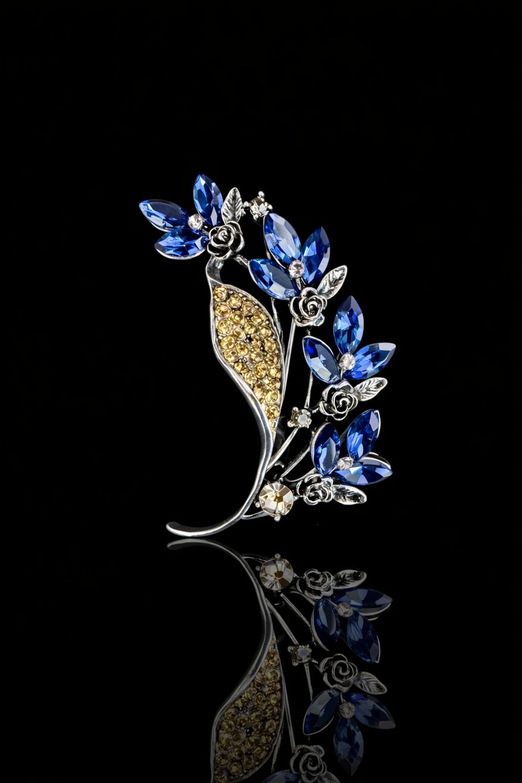 Crimson Vine Bloom Brooch