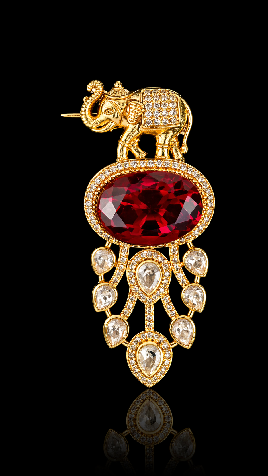 Royal Gajratna Statement Brooch