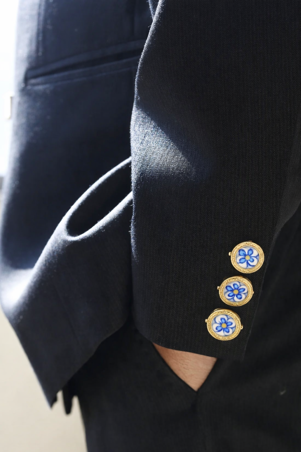 Neel Kamal Blue Pottery Bandhgala Button