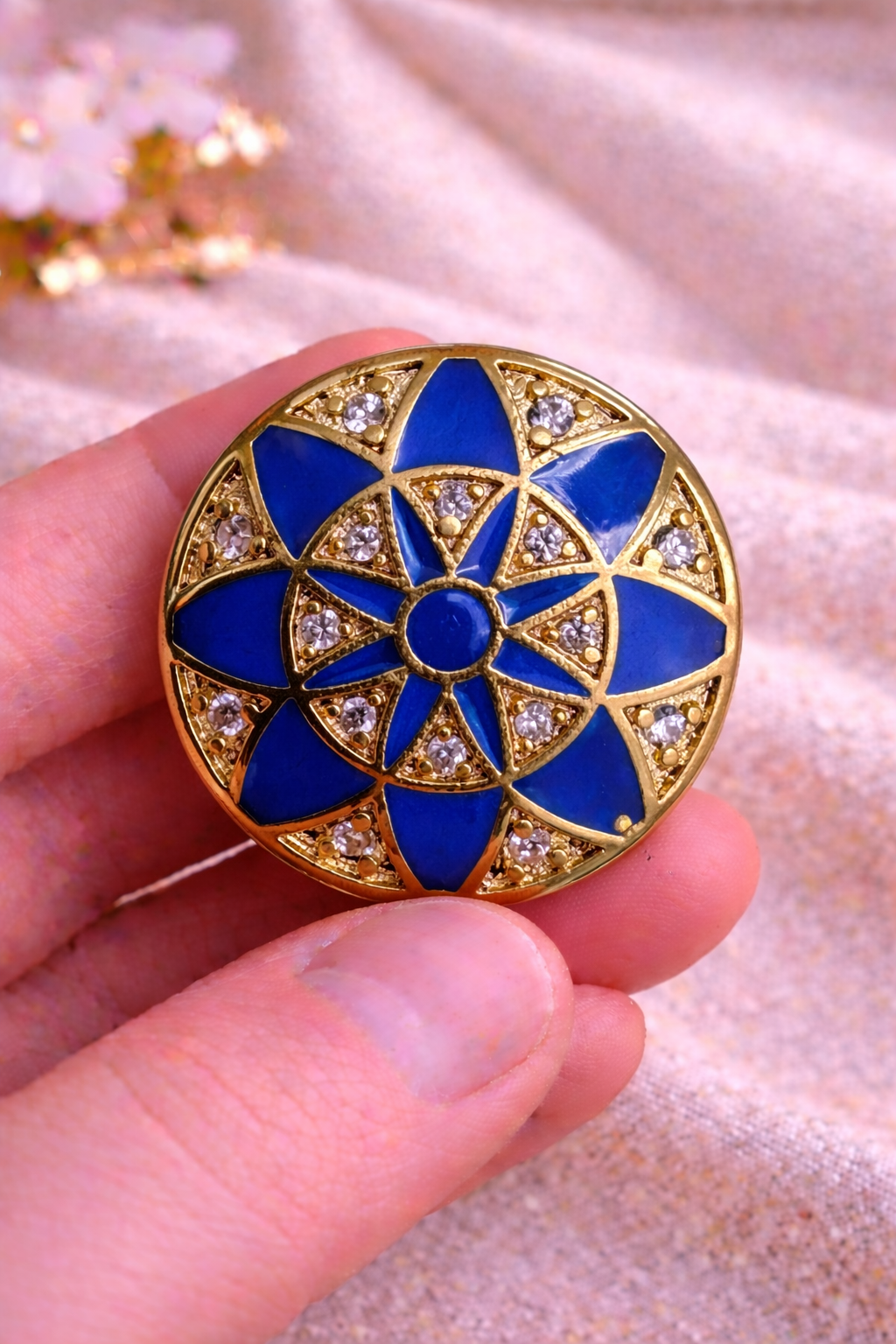 Royal Blue Bloom Bandhgala Button